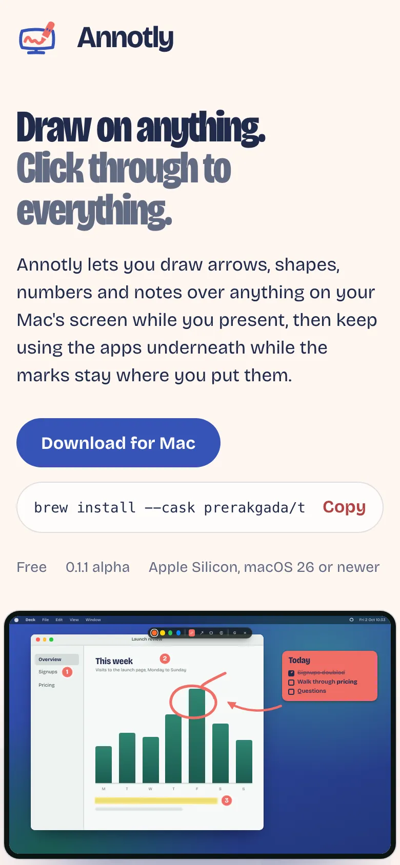 Annotly website on a phone