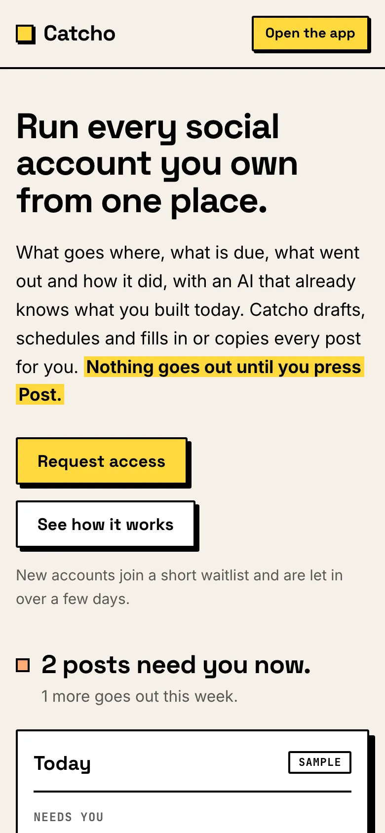 Catcho website on a phone