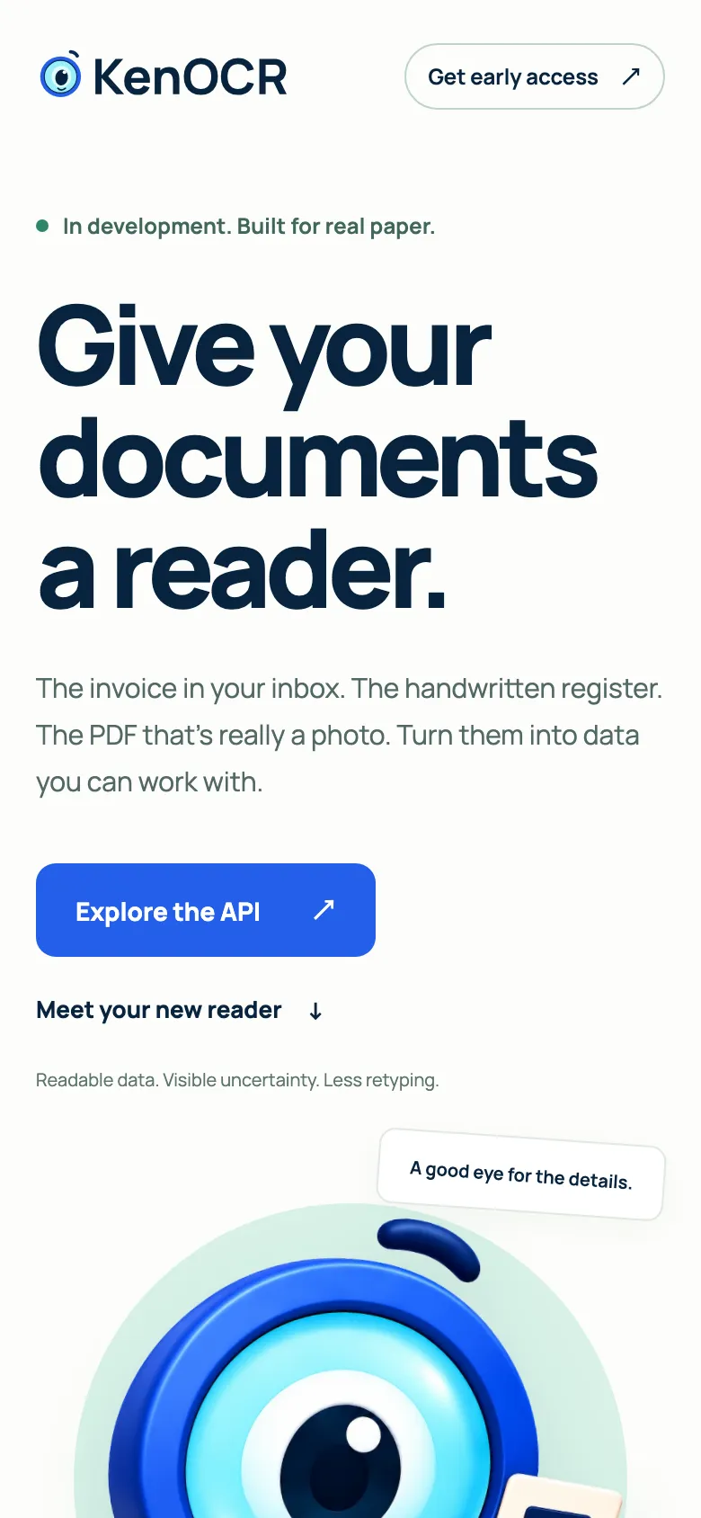 KenOCR website on a phone