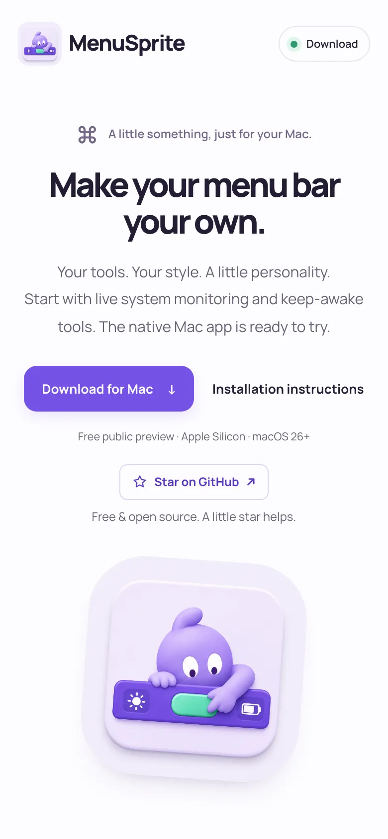 MenuSprite website on a phone