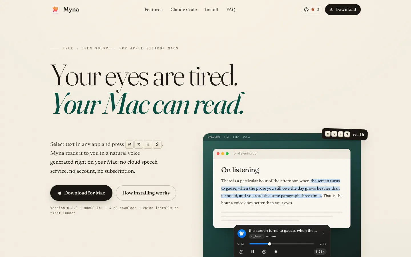 Myna: A quiet voice for your Mac.